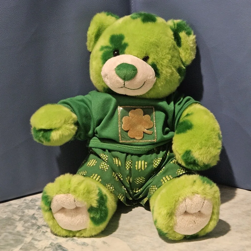 Build A Bear St Patrick's Day Green Shamrock Teddy Outfit  I Love You Sound Box